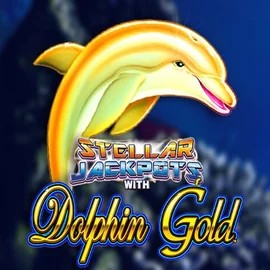 Dolphin Gold with Stellar Jackpots slot visual from Lightning Box Game available on sankrascasino.com